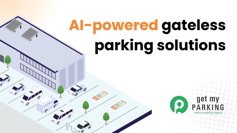 An image of a gateless parking location with the words ‘How do AI-powered gateless parking solutions work?’