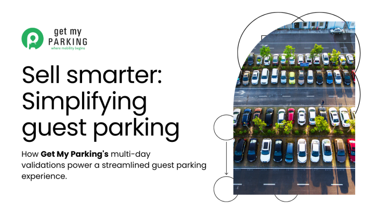 A banner image that says "Sell smarter: Simplifying guest parking" and shows a parking lot