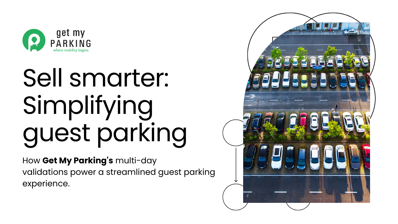 A banner image that says "Sell smarter: Simplifying guest parking" and shows a parking lot